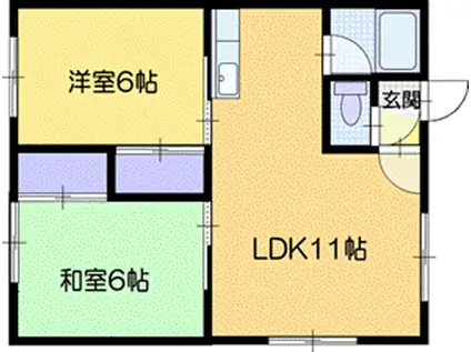 第1コーポ和(2LDK/2階)の間取り写真