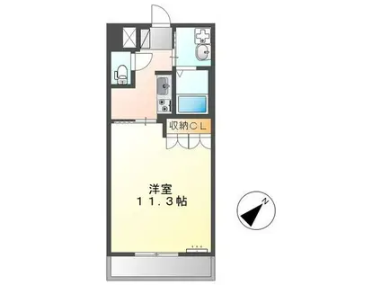 クリオネI(1K/2階)の間取り写真