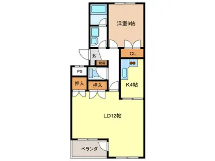 シャンティ・モア(1LDK/3階)の間取り写真