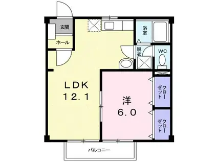 リバティ栄 野洲市栄(1LDK/2階)の間取り写真