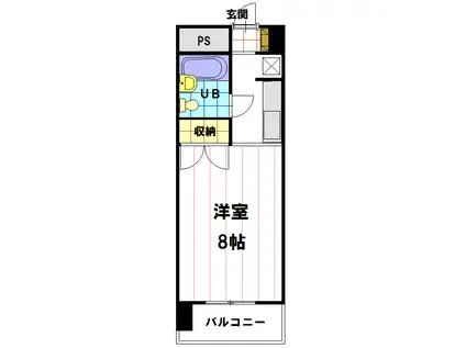 メゾン西鶴賀(1K/3階)の間取り写真