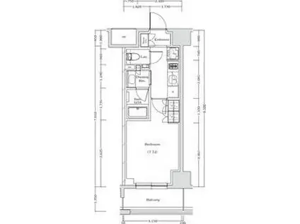 リブリ・オズヴィーク(1K/2階)の間取り写真