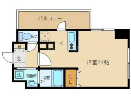 エスライズ難波(1K/8階)の間取り写真