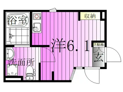 RAISIN GRACE(ワンルーム/2階)の間取り写真