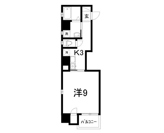 アゼリア南はりま(1K/2階)の間取り写真