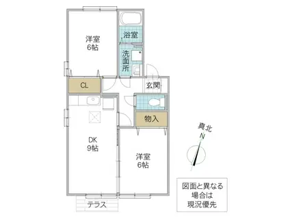 大黒屋6(2DK/2階)の間取り写真