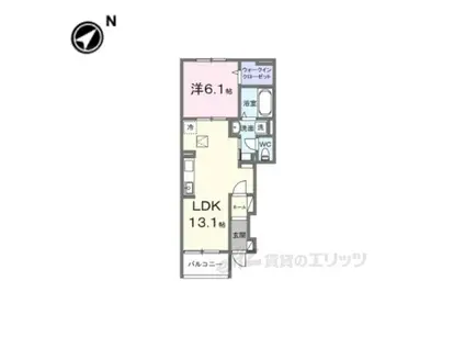 GREENAWAYⅡ(1LDK/1階)の間取り写真