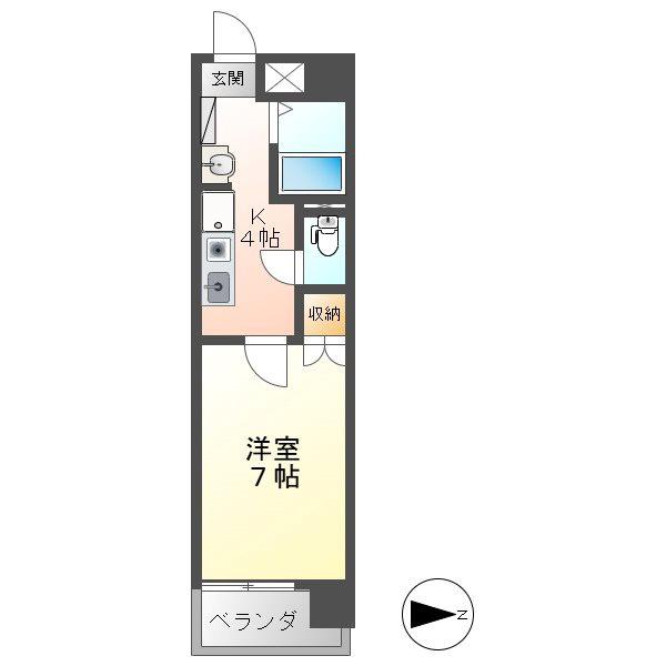エトワール大島(1K/5階)の間取り写真