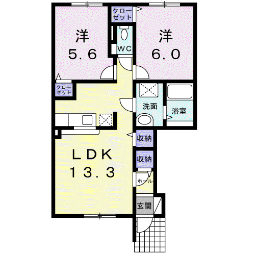 アプローズ(2LDK/1階)の間取り写真