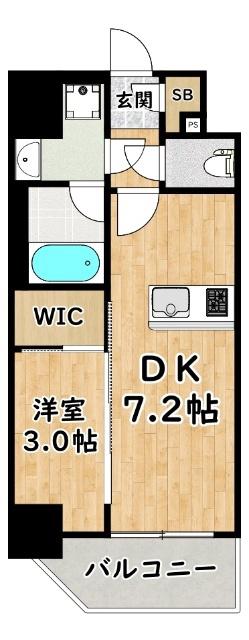 エスリードレジデンス ザ・グラン大阪ノア(1LDK/5階)の間取り写真