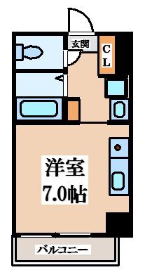 パークモダン高井田(ワンルーム/4階)の間取り写真