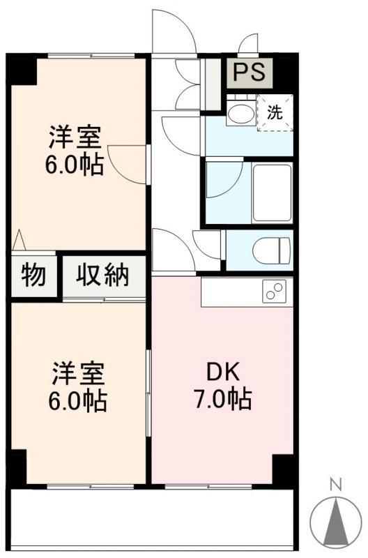 サンモリッツ21(2DK/2階)の間取り写真