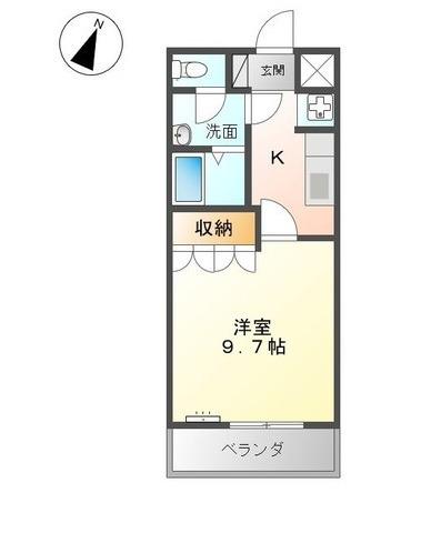 カタマ ポポラーレ(1K/1階)の間取り写真