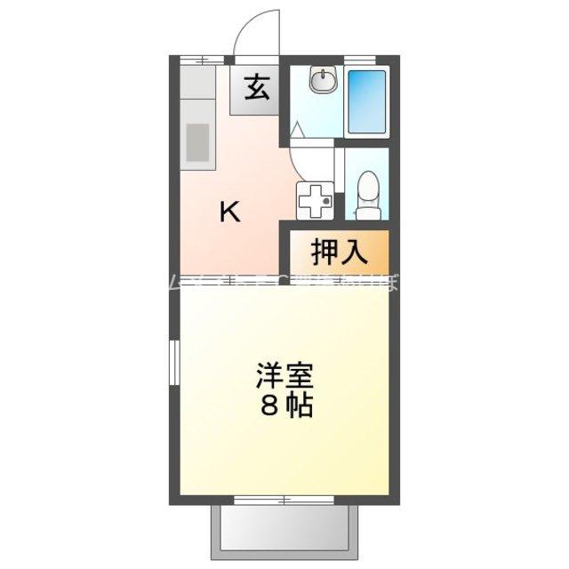 レクエルド小鷹野(1K/2階)の間取り写真