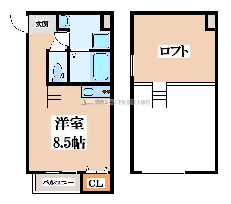 FOR REALIZE友井(1K/1階)の間取り写真
