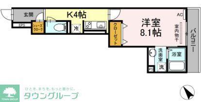 コンフォート新治(1K/2階)の間取り写真
