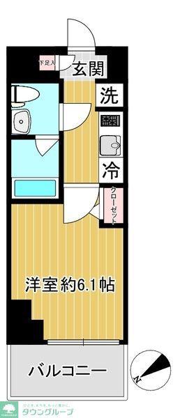 SHOKEN RESIDENCEお花茶屋(1K/6階)の間取り写真