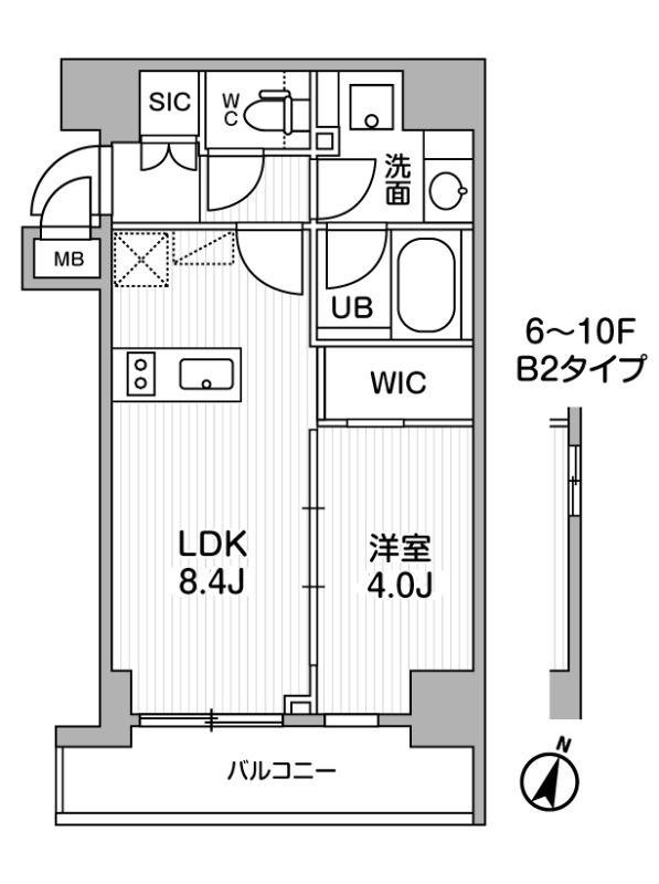 シーズンフラッツ門前仲町(1LDK/3階)の間取り写真
