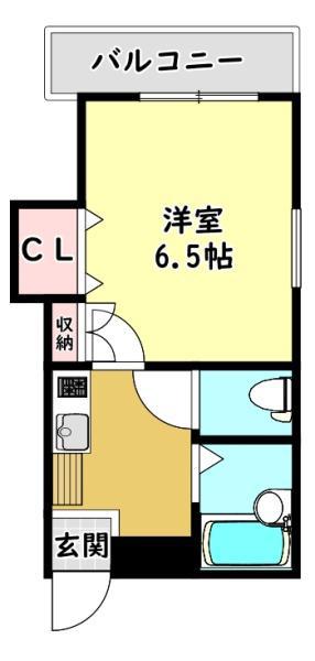 ブランズクロス(1K/1階)の間取り写真