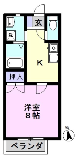 グランクラージュ(1K/2階)の間取り写真