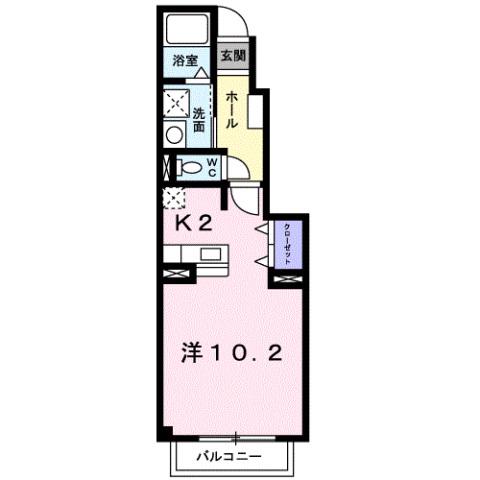 シャン・ミリュ- IA(ワンルーム/1階)の間取り写真