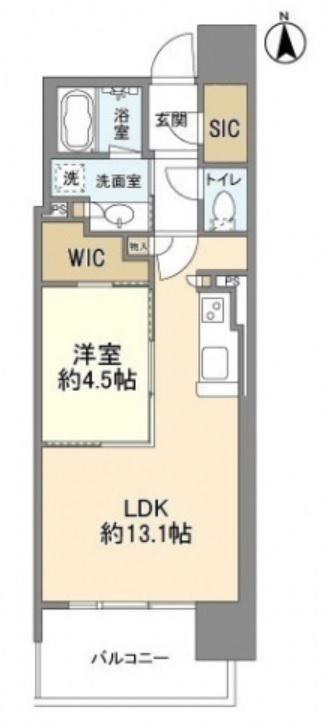 OPUS RESIDENCE SHINSAIBASHIサウス(1LDK/7階)の間取り写真