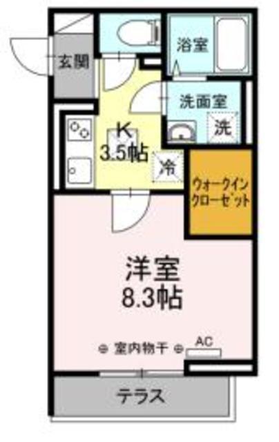 エスポワール(2K/2階)の間取り写真