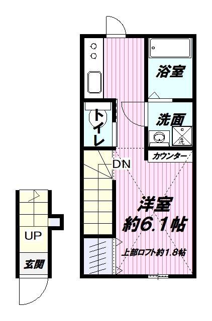 AROUNDYOU行徳(ワンルーム/2階)の間取り写真
