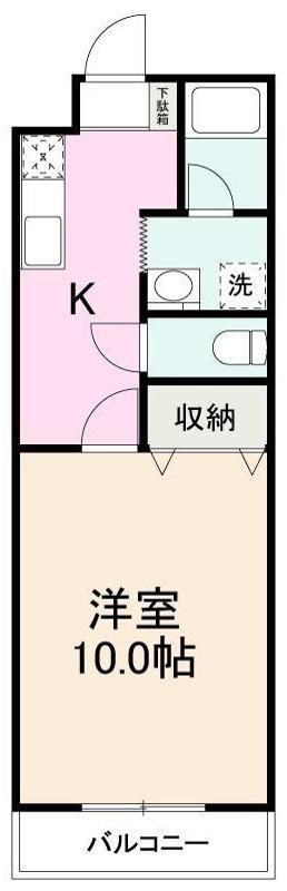 クリエイティブ河田(1K/1階)の間取り写真