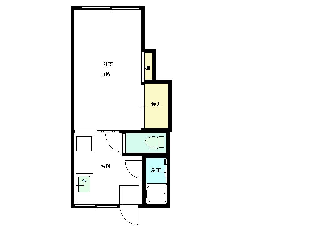 サンライフ住吉(1K/3階)の間取り写真