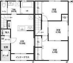 リーブルファイン黒野II(3LDK/1階)の間取り写真