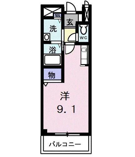 メゾンコリーヌムサシノ(ワンルーム/1階)の間取り写真