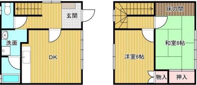 サンライズ(2DK/1階)の間取り写真