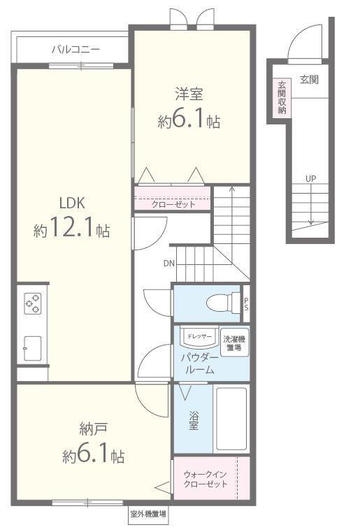 エルシェ鶴見(1LDK/2階)の間取り写真