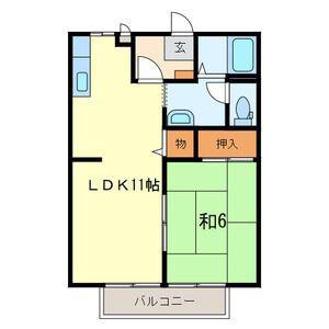 CLAIR溝端(1LDK/1階)の間取り写真
