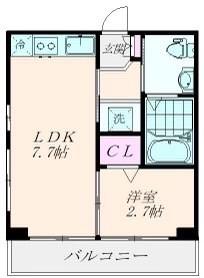 三田シャスターマンション(1LDK/10階)の間取り写真