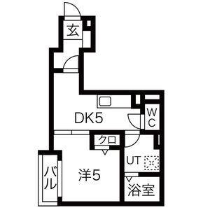 トルナーレ(1DK/3階)の間取り写真