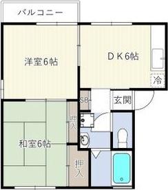 チェリーヴィレッジ(2DK/1階)の間取り写真