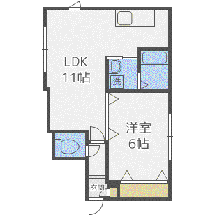 CS元町(1LDK/1階)の間取り写真