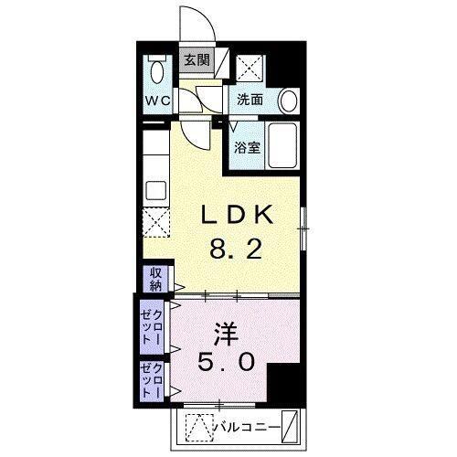 アンノアン グランデ(1LDK/7階)の間取り写真
