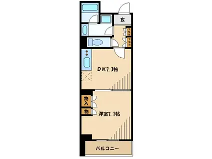 S-FORT横浜青葉台(1DK/4階)の間取り写真