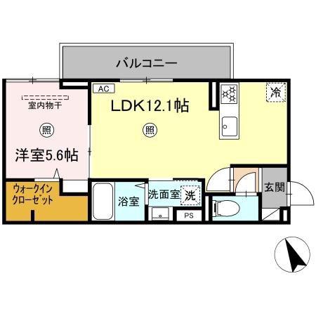 PREMILIFE大在浜ウエスト(1LDK/2階)の間取り写真