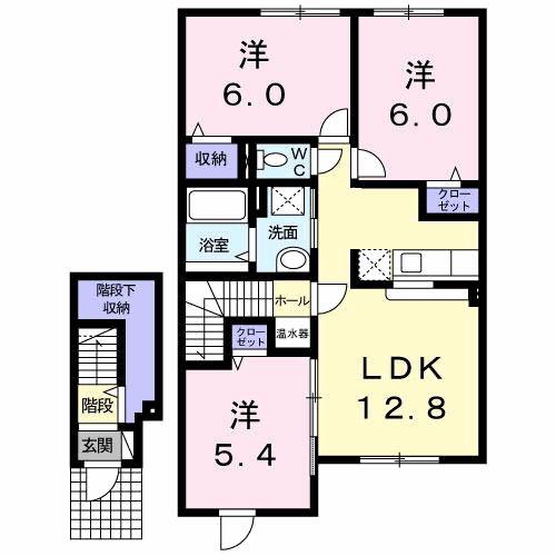 クレインフィールド(3LDK/2階)の間取り写真