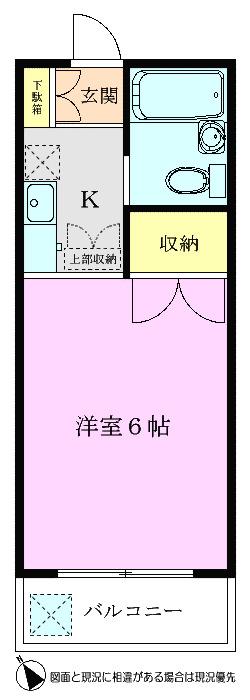 フェニックス(1K/2階)の間取り写真