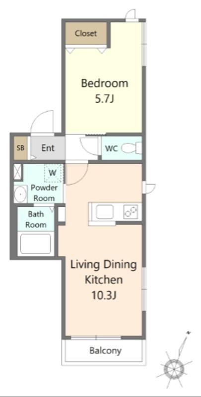 N・A PLAZA OMORI III(1LDK/3階)の間取り写真