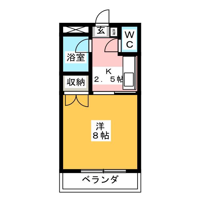 アパートメント北深志(1K/3階)の間取り写真