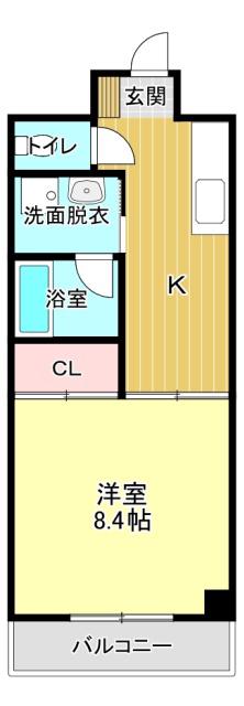 ザ・シオン(1K/4階)の間取り写真