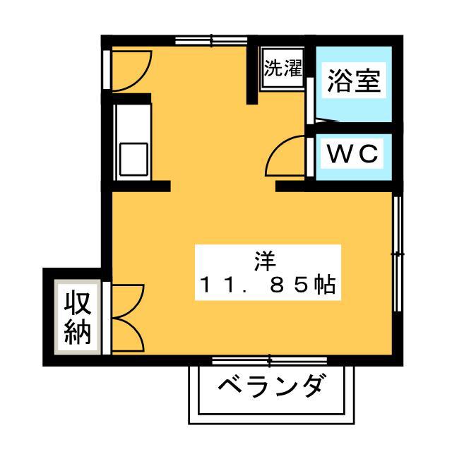 パークサイドあかねA(ワンルーム/2階)の間取り写真