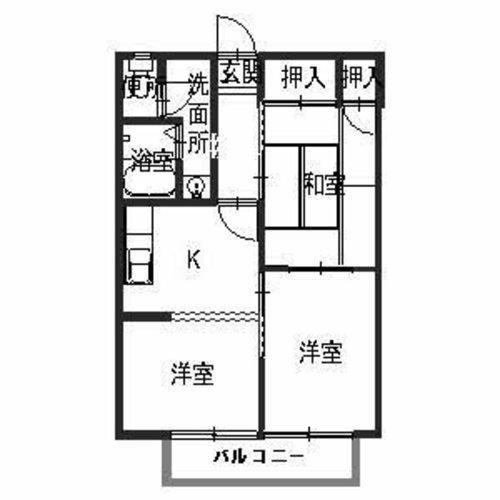 グリーンフレグランス(2DK/2階)の間取り写真