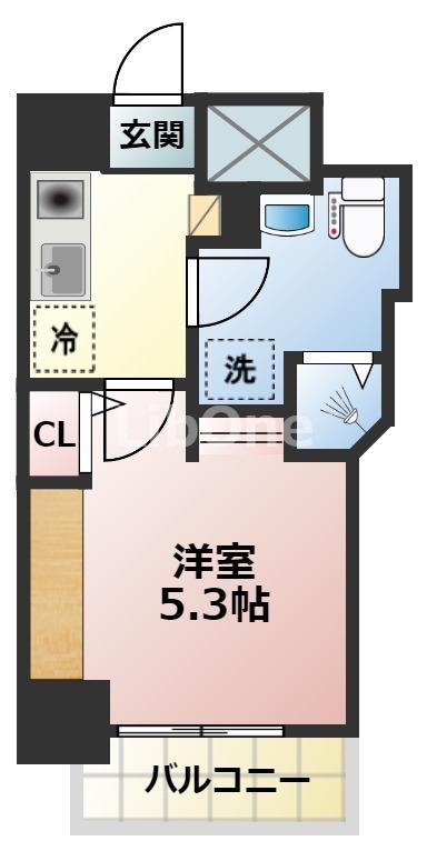アーバングレース市川(1K/5階)の間取り写真